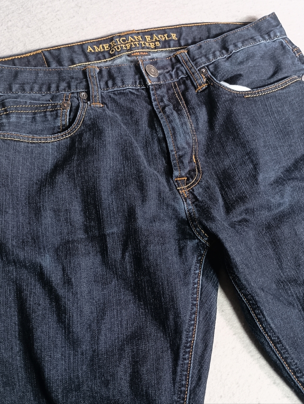 American Eagle Mens 32x32 Blue Dark Wash Slim Tapered Leg Jeans Fits 33x30